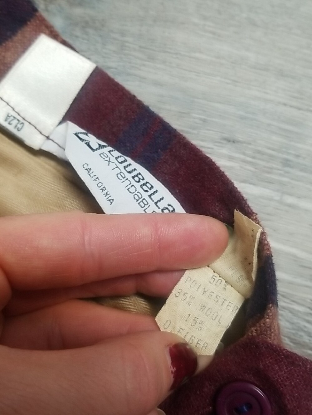 Vintage Burgundy Plaid Full Skirt - Picture 4 of 8